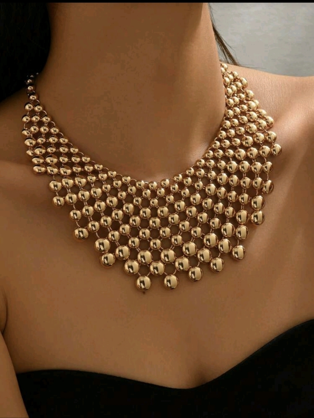 Gold Statement Bib Necklace - Women Jewelry